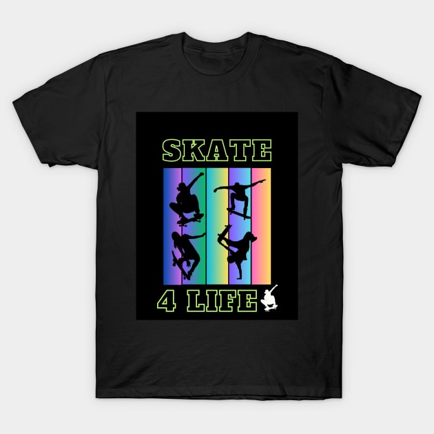 Cool “Skate 4 Life” Skateboarding T-Shirt by Trendy Upbeat Styles